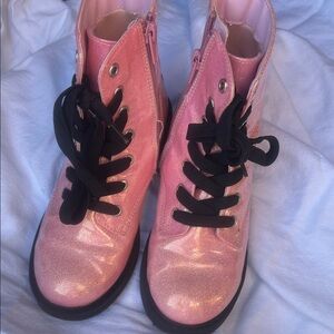 Thereabouts girls pink glitter boots. Memory foam. Sz 2